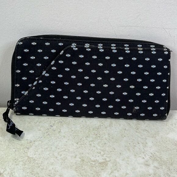 Vera Bradley Alpine Black Travel Wallet Organizer - Picture 1 of 7